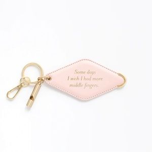“Sometimes I wish I had more middle fingers” keychain / key fob with whistle.